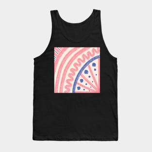 Waves and spots in strawberry blush pink and soft cobalt blue Tank Top